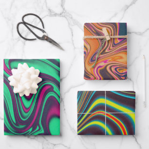 Grainy colorful liquid marble wrapping paper