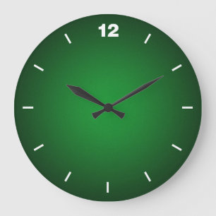 Grainy Green-Black Ombre Vignette Large Clock