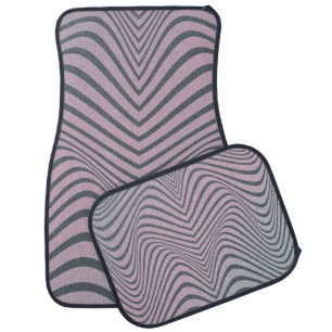 Grainy psychedelic background. Zebra stripe patter Car Floor Mat