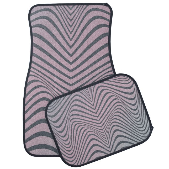 Grainy psychedelic background. Zebra stripe patter Car Floor Mat (Set)