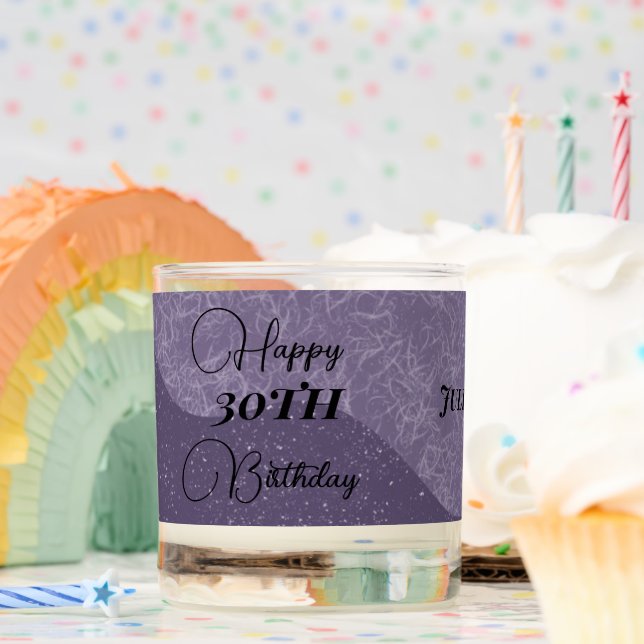 Grainy Purple Abstract Pattern  Scented Candle (Birthday)