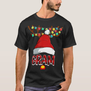 Gram Deer Matching Family Christmas Reindeer Face T-Shirt