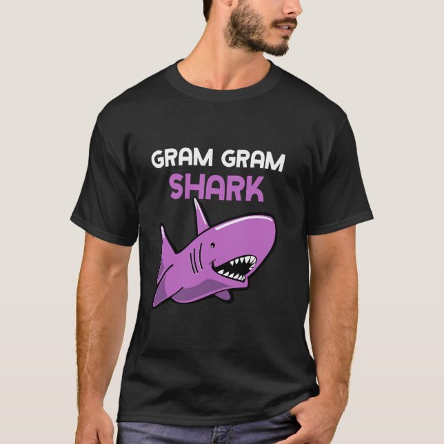 Gram-Gram Shark Funny Family Grandma GramGram T-Shirt (Front)