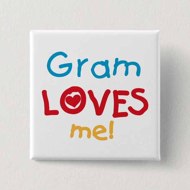 Gram Loves Me T-shirts and Gifts Button (Front)