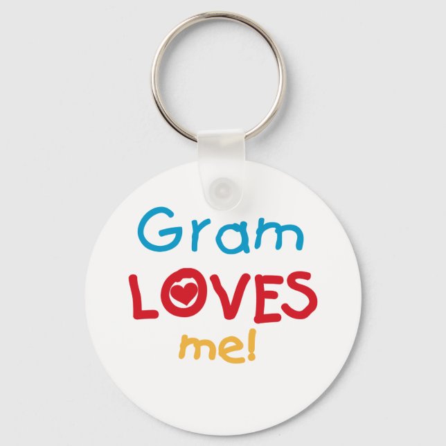 Gram Loves Me T-shirts and Gifts Keychain (Front)