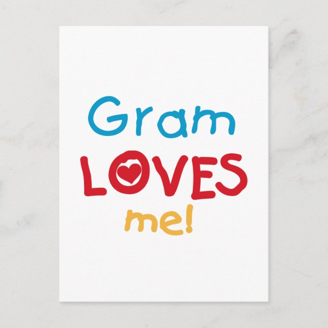 Gram Loves Me T-shirts and Gifts Postcard (Front)