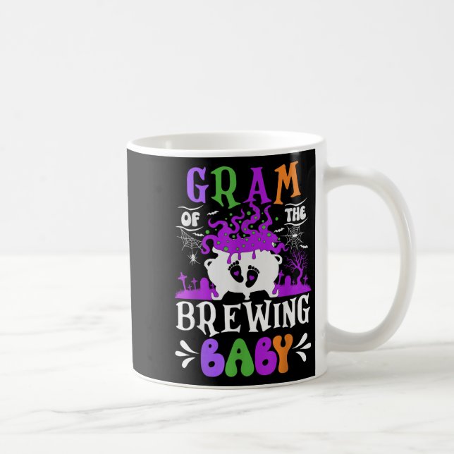 Gram Of The Brewing Baby Grandma To Be Halloween  Coffee Mug (Right)