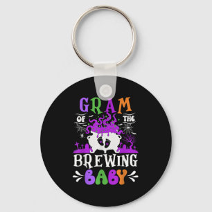 Gram Of The Brewing Baby Grandma To Be Halloween  Keychain