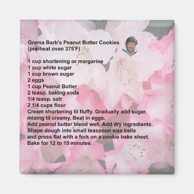 Grama Barb's Peanut Butter Cookies magnet (Front)