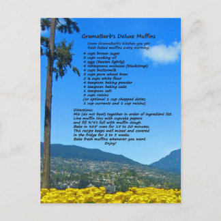 GramaBarb's Deluxe Muffin Recipe Postcard