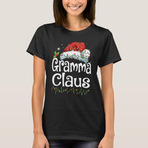 Gramma Claus Santa Hat Christmas Pajama Family Mat T-Shirt