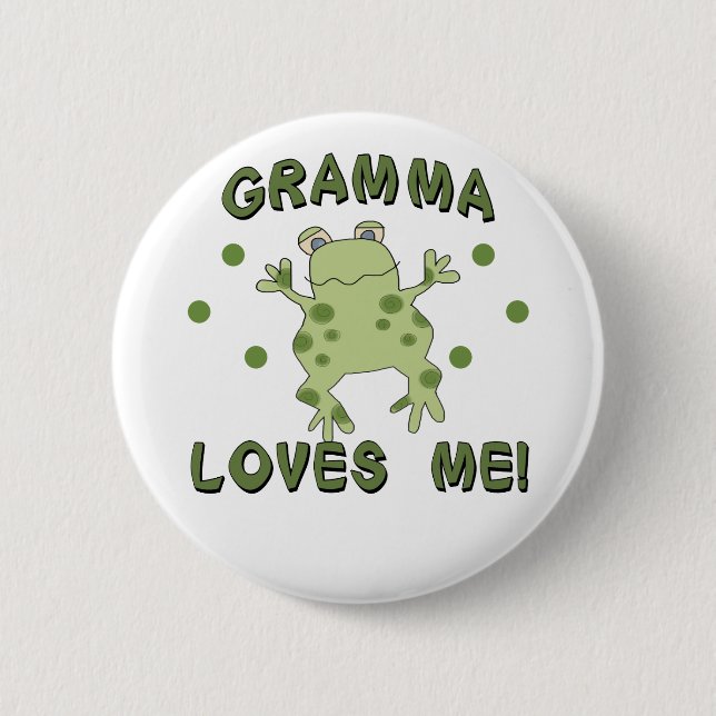 Gramma Loves Me Frog Button (Front)