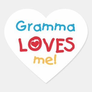 Gramma Loves Me T-shirts and Gifts Heart Sticker