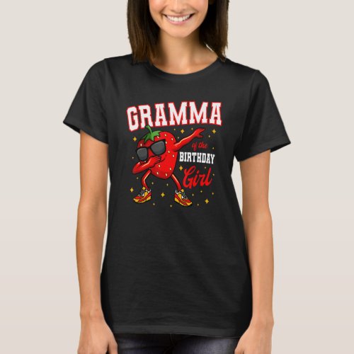 Gramma Of The Birthday Girl Dabbing Strawberry Bda T_Shirt