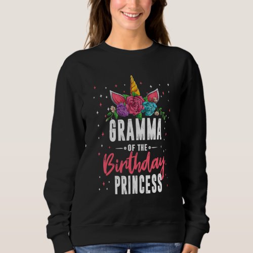 Gramma Of The Birthday Princess Matching Family Sweatshirt