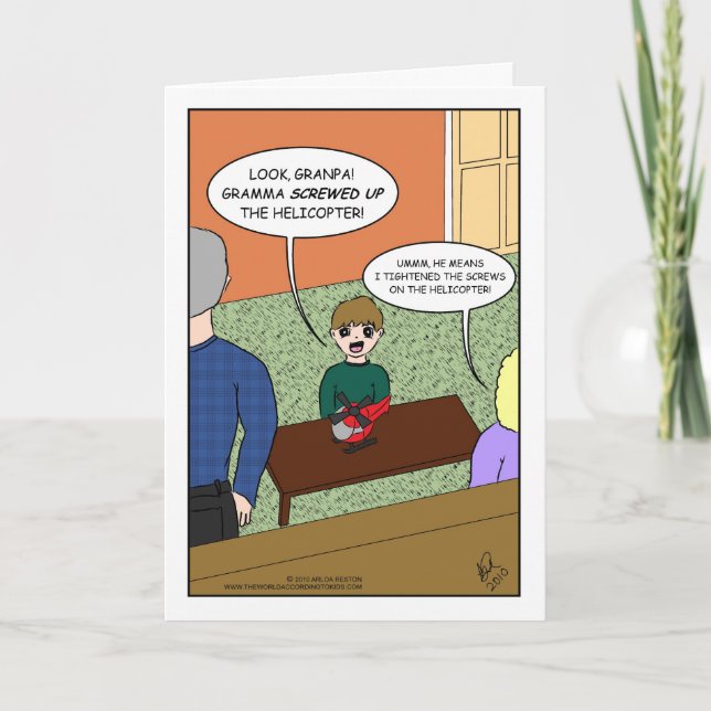 Gramma screwed up the helicopter card (Front)