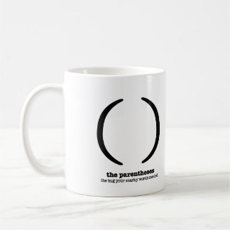 Grammar Coffee Mug Parentheses Punctuation Humor