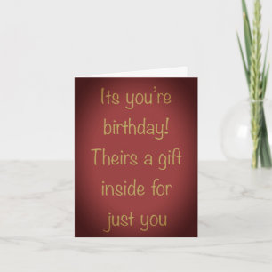 Grammar corrector's birthday card