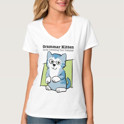 Grammar Kitten Blue T_Shirt