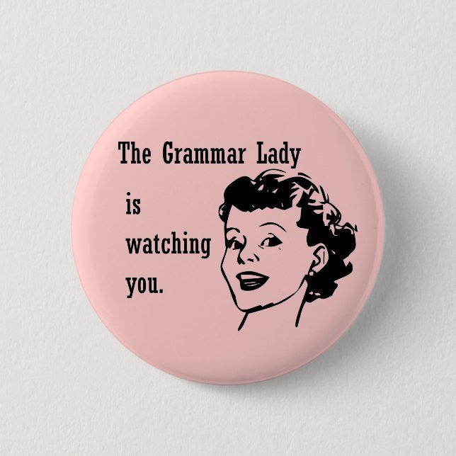 Grammar Lady Watching Buttons (Front)