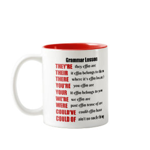 Grammar Lesson Humor They're Their There Two-Tone Coffee Mug