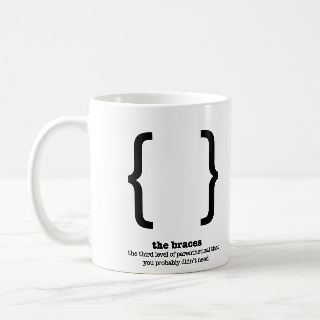 Grammar Mug Braces Punctuation Grammar (Left)