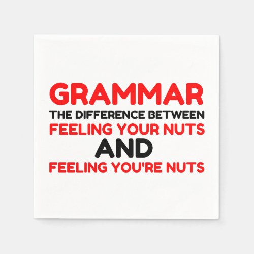 Grammar Nuts Napkins