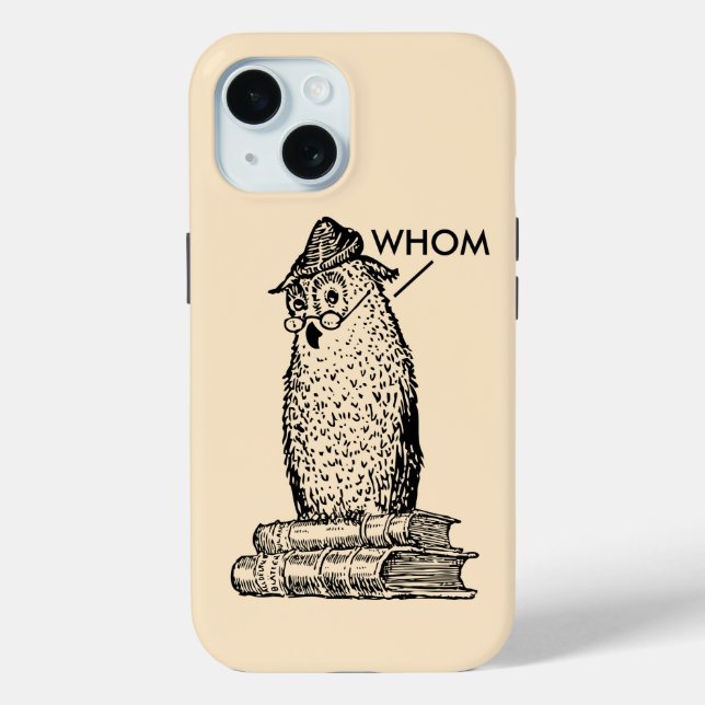 Grammar Owl Says Whom Case-Mate iPhone Case (Back)