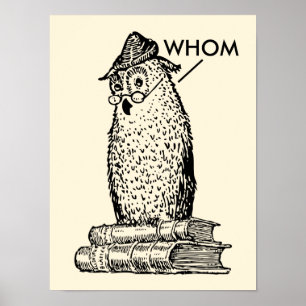 Grammar Owl Says Whom Grammar Poster