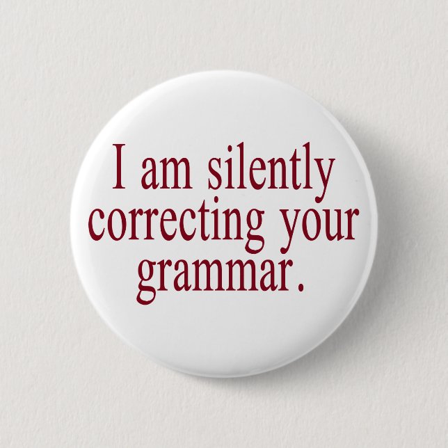Grammar Pinback Button (Front)
