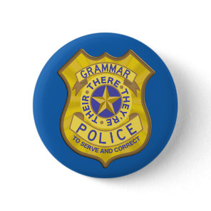 Grammar Police Badge Button