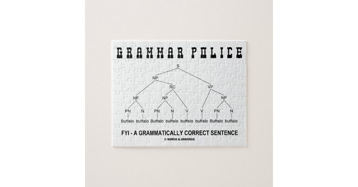 Grammar Police (Buffalo 8 Times Correct Sentence) Jigsaw Puzzle | Zazzle