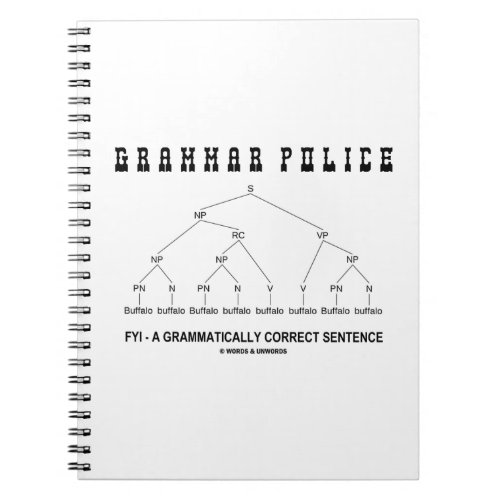 Grammar Police Buffalo 8 Times Correct Sentence Notebook