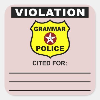 Grammar Police Citation Sticker by Grammar_Police at Zazzle