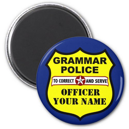 Grammar Police Customizable Magnet
