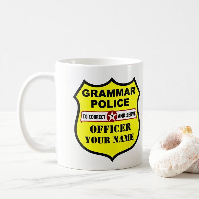 Grammar Police Customizable Mug (With Donut)