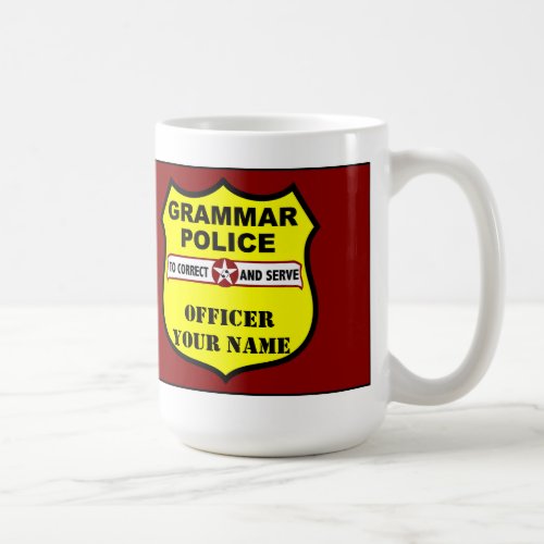 Grammar Police Customizable Mug