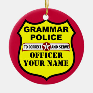 Grammar Police Customizable Ornament