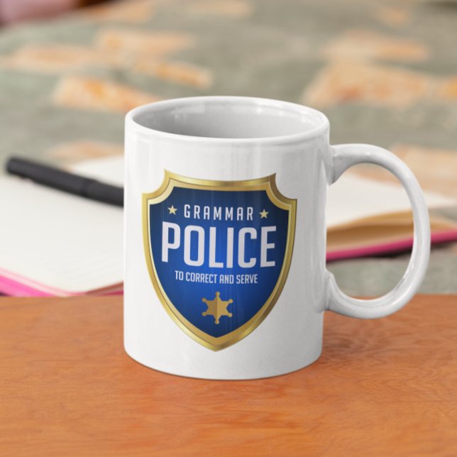 Grammar Police Funny Coffee Mug (grammar police teacher funny mug)