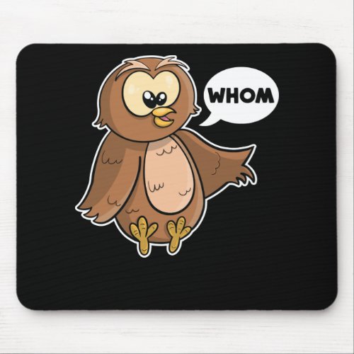 Grammar Police Funny Owl Who Whom English Teacher Mouse Pad