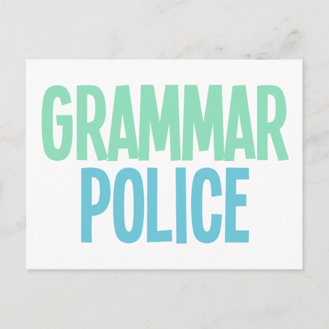 Grammar Police Postcard (Front)