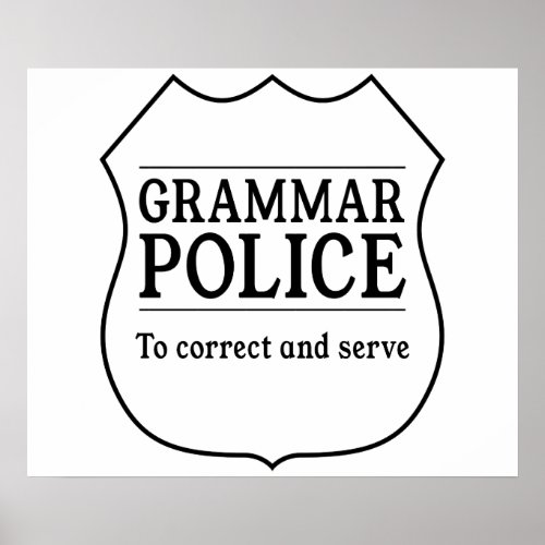 Grammar Police Poster