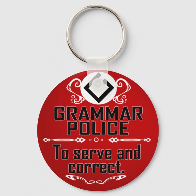 Grammar Policeman Keychain (Front)