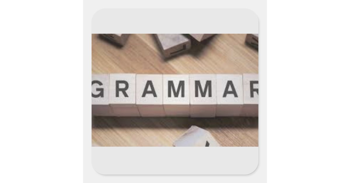 Grammar Scrabble tiles Square Sticker Zazzle