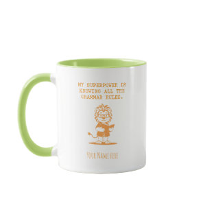 Grammar Superpower English Teacher Fun Design Mug