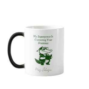 Grammar Superpower Funny English Teacher Design Color Morph Mug