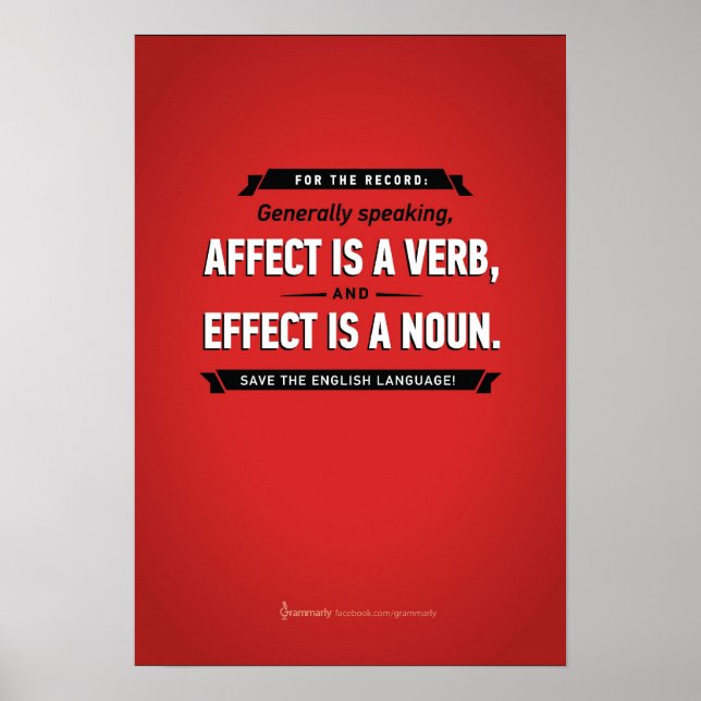 Grammarly Affect/Effect Poster (Front)