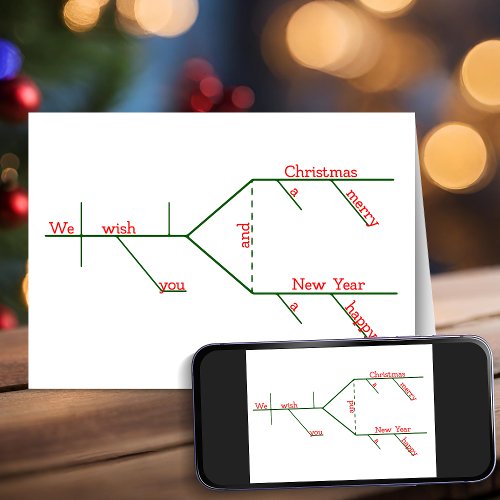 Grammatically Diagrammed Merry Christmas Wish Holiday Card