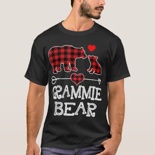 Grammie Bear Christmas Pajama Red Plaid Buffalo Fa T_Shirt