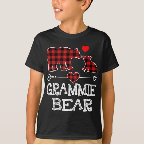 Grammie Bear Christmas Pajama Red Plaid Buffalo Fa T_Shirt